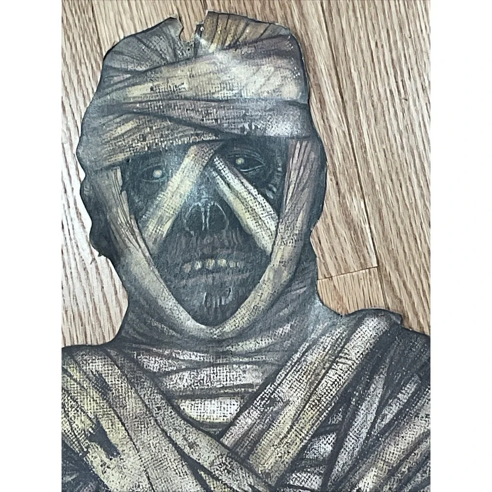 Vintage 1995 Beistle Jointed Die Cut Mummy Halloween Hanging Decor 41